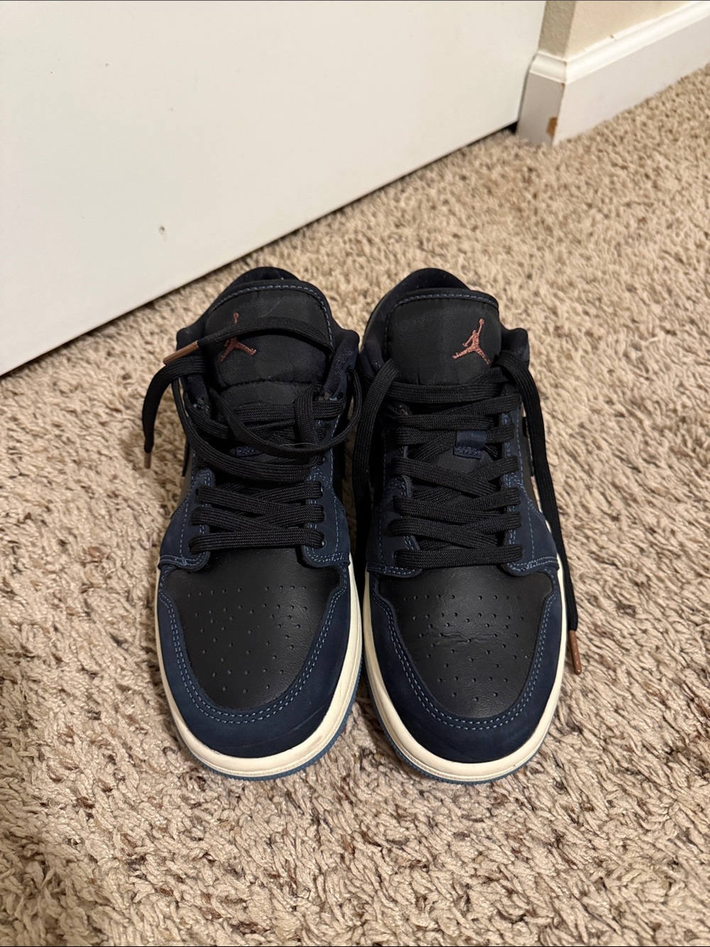 Jordan Low-Top Sneakers in Black, Navy & Cream